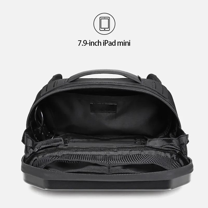 New fashion men's chest bag waterproof function crossbody bag single shoulder PC hard shell men's sports cycling waist pack