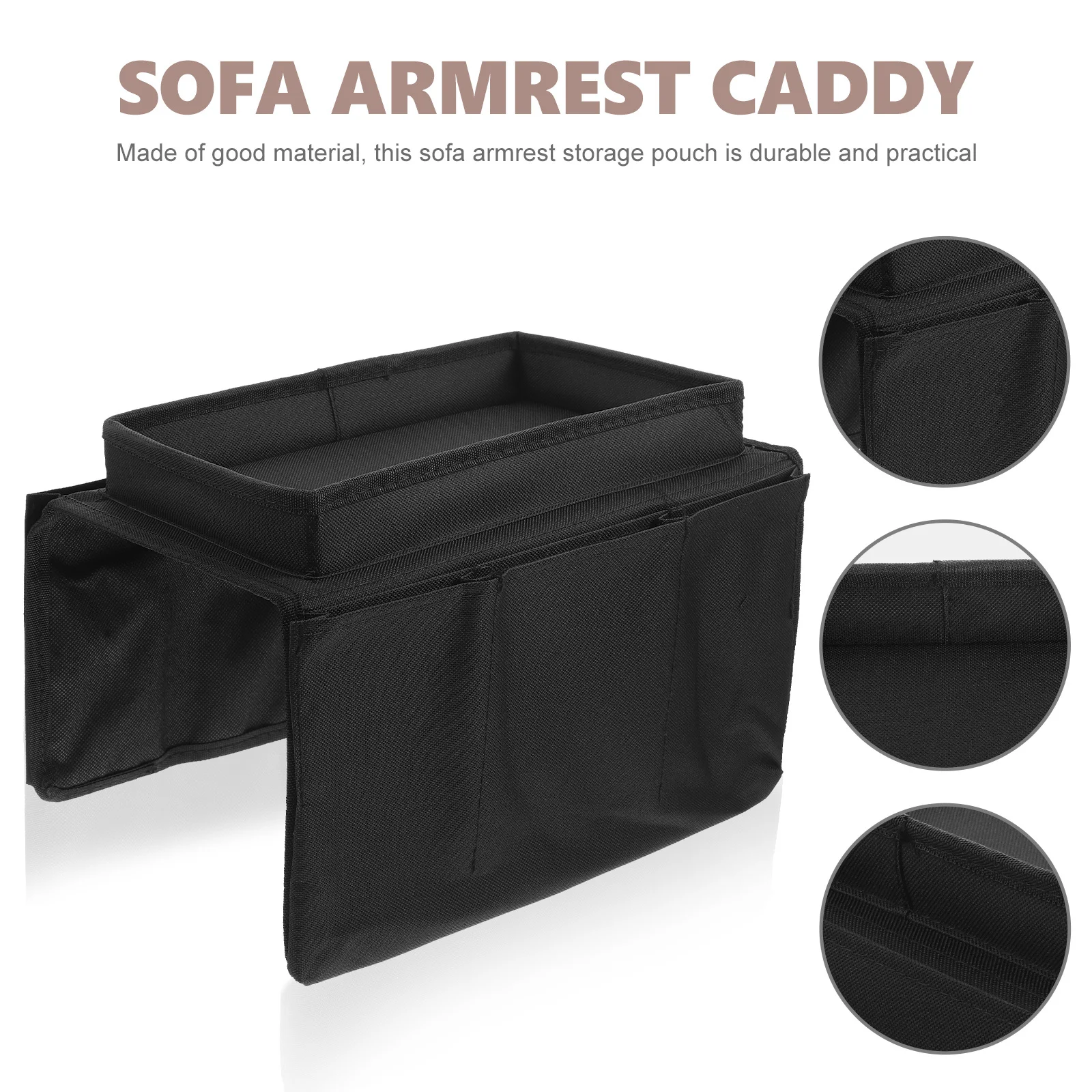 

Sofa Armrest Organizer with Storage Pouch for Remotes and Sundries Hanging Couch Caddy Convenient Living Room Tidy Solution
