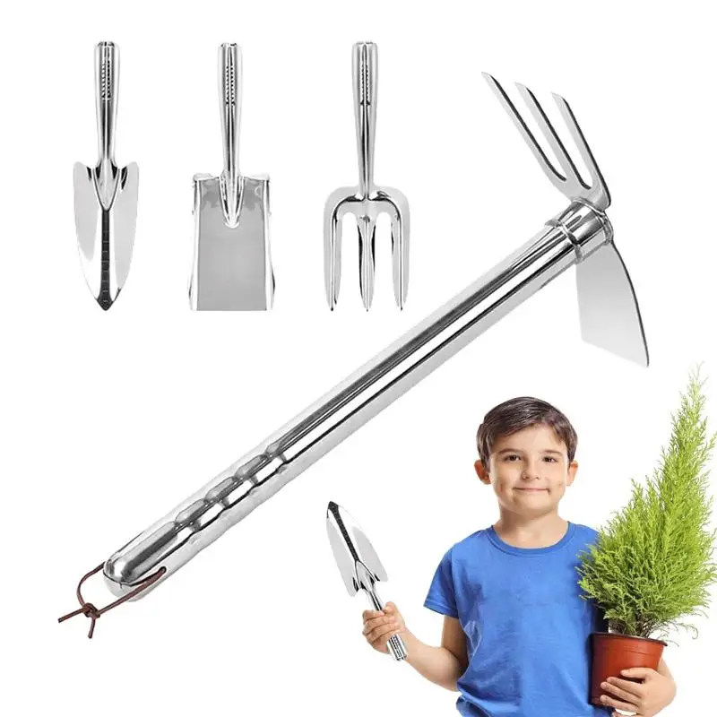 

Gardening Tool Set Stainless Steel Plant Digger Portable Garden Tools Set Of 4 For Yard Lawn Vegetable Planting Soil Aeration