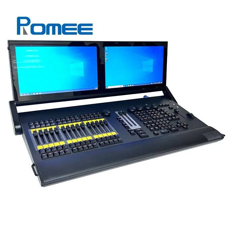 T2 Dual-Screen Stage Lighting Console DMX with Electric Actuator for DJ Events, Concerts, and Show Lighting