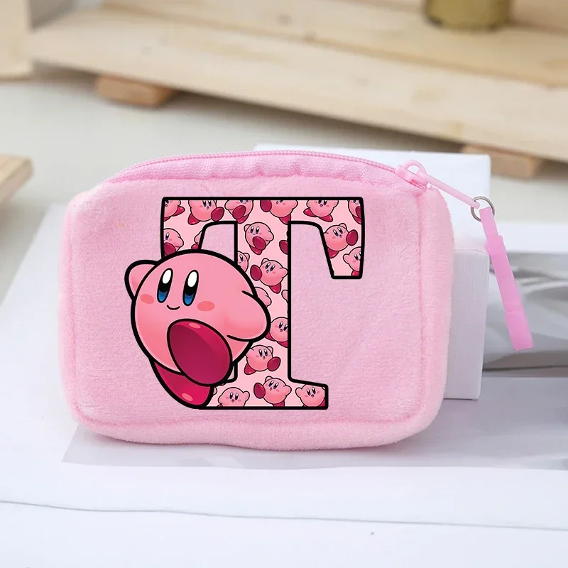 New Star Kirby Peluche Coin Pack Ragazza Cartoon Anime Portafoglio stampato Borsa di stoccaggio portatile di grande capacità Regalo di compleanno per bambini