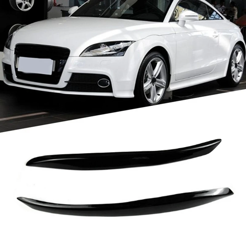 

Car Headlight Eyebrow Molding Trim Sticker For TT 2006-2014 Lamp Eyelids Trim Strips Lid Cover Resin Parts Gloss Black