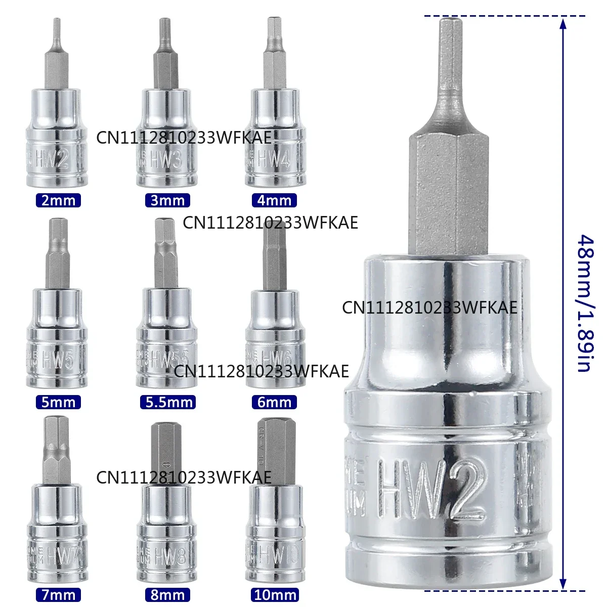 9/18/27Pcs 2-10mm Hex Bit Socke 3/8inch DR Drive Drill Metric Tools Kit Durable Impact Allen Key Sockets Hand Tools Accessories