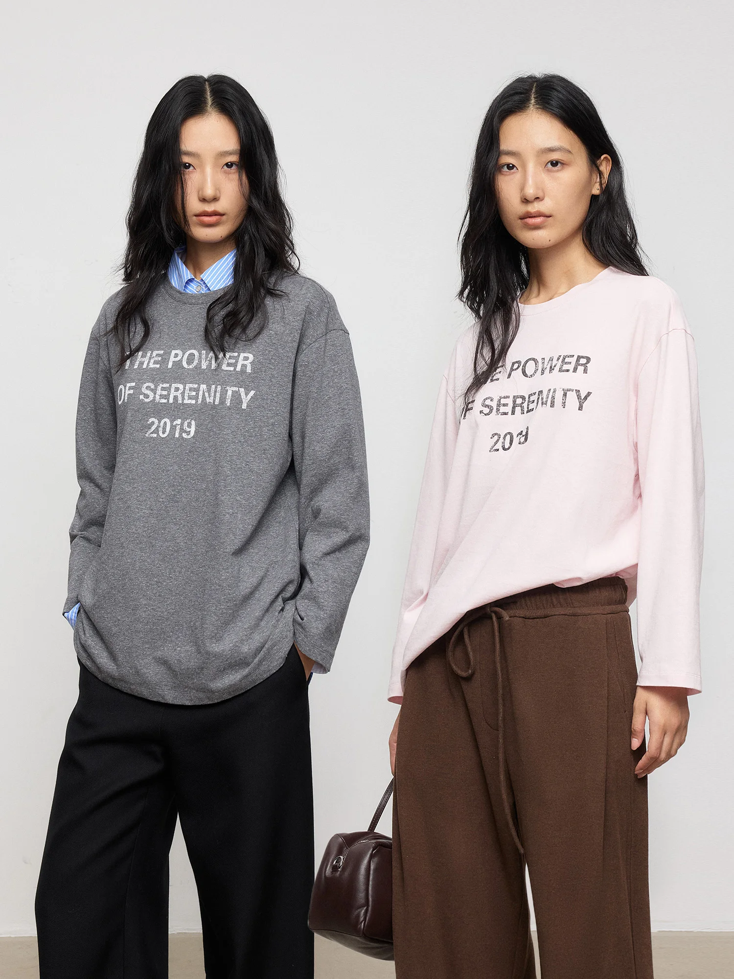 

Женская тонкая футболка MARIUS с длинным рукавом, свободного кроя, из хлопка, лиоцелла и джинсовой пряжи, с буквенным принтом, круглый вырез