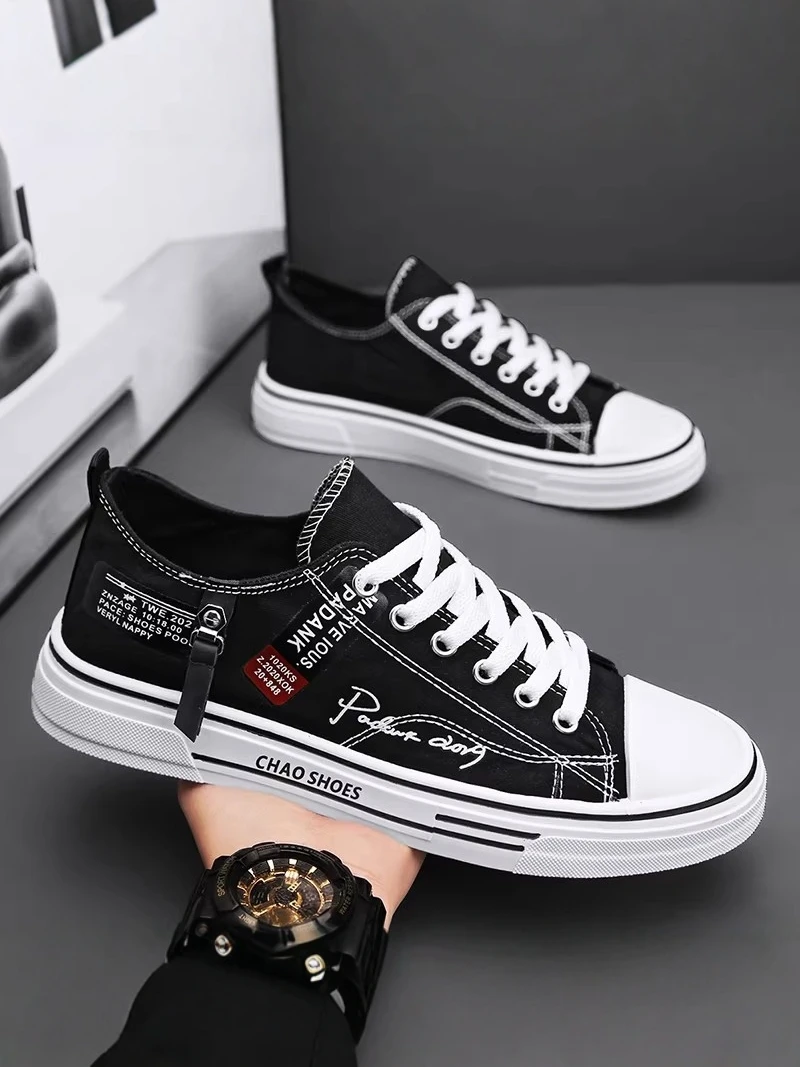 

Men's Canvas Sports Casual Shoes 2026 New Style Summer Versatile Student Trendy Low Top Breathable round Toe Rubber Outsole