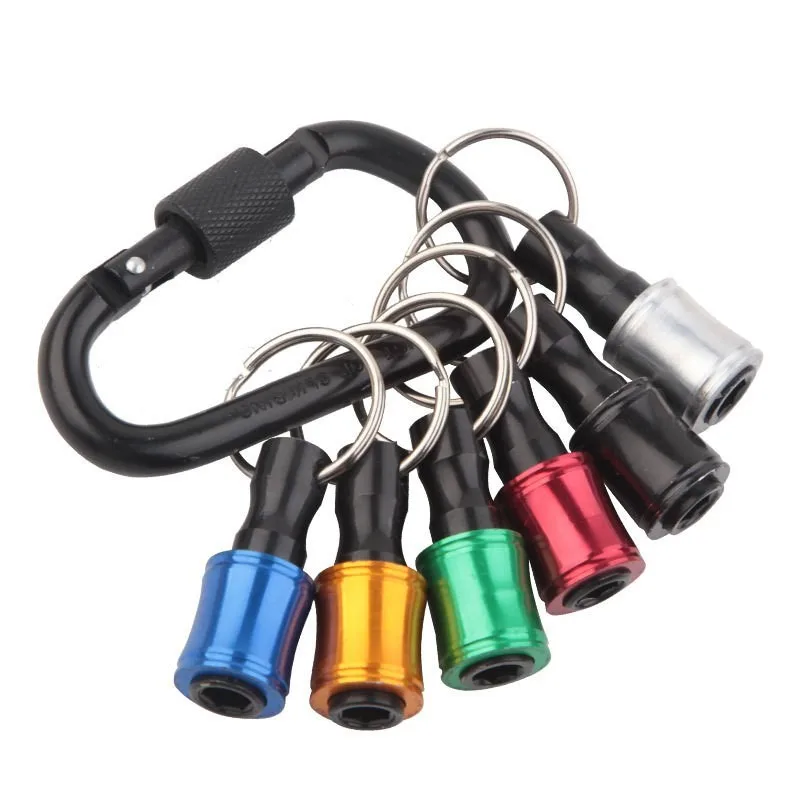 7Pc Color Keychain Quick Change Rod 1/4 Hexagonal Shank Batch Quick Release Sleeve Transfer Rod Tool Set