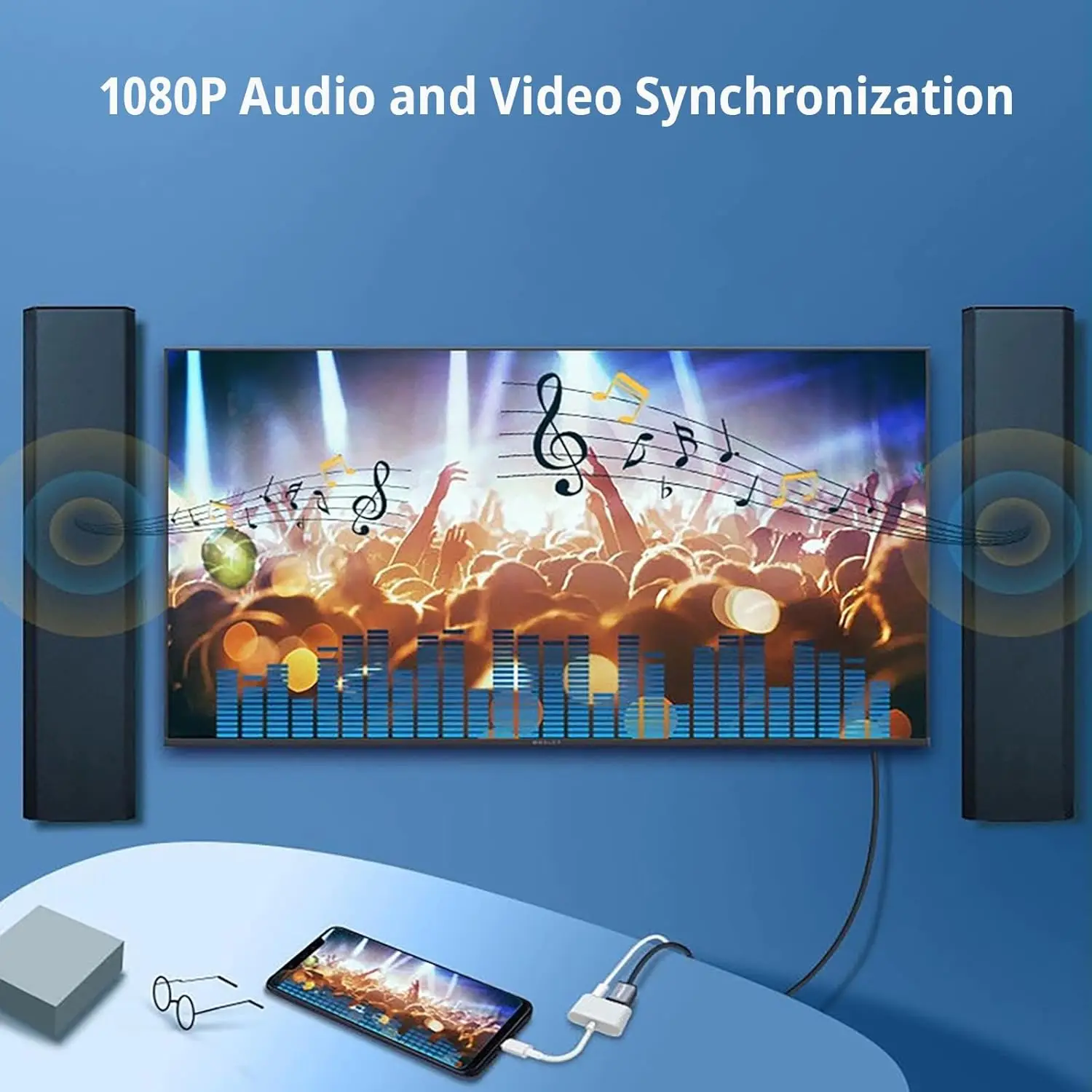 GITFOS-Adapter für Lightning zu HDMI HUB 1080P VideoAudio Sync Screen Converter mit iOS-Ladeanschluss iPhone zu HDMI OTG-Adapter – Detail 4