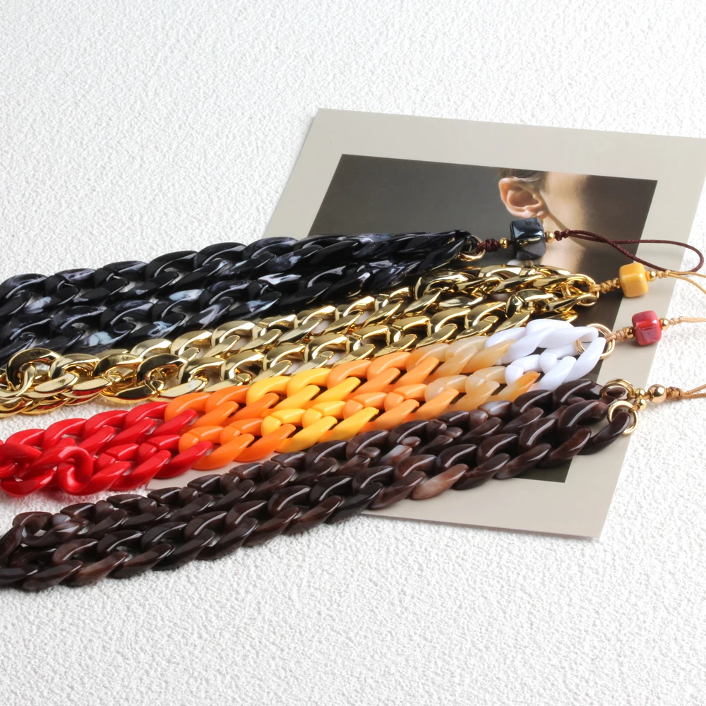 ZMZY Phone Chain Lanyard Mobile Phone Keychain Strap Anti-lost Handmade Acrylic Cord Lanyard for Women Jewelry Accessories
