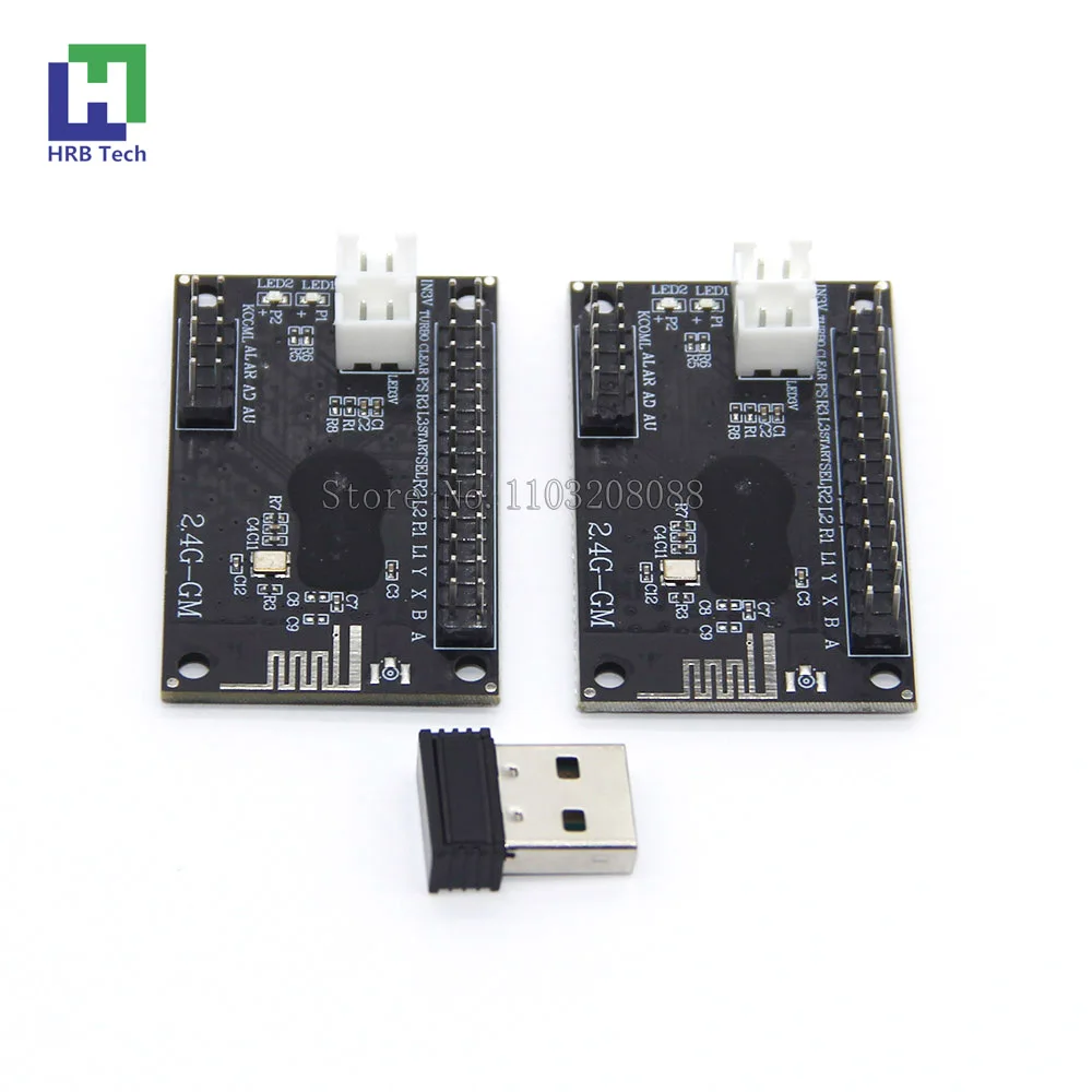 2.4G Wireless 2 Players Arcade USB Arcade Zero Delay Joystick Encoder PCB Board For Diy Arcade Game Console Parts