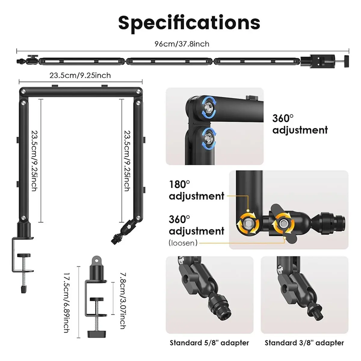 New Electronics Adjustable Microphone Boom Arm for Mics,Rotatable Desk Stand for Streaming, Podcasting, Gaming