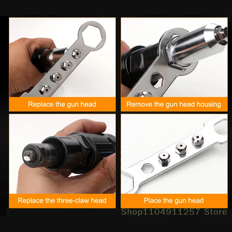 Elektryczna nitownica, adapter do pistoletu nitowniczego 2.4mm-3.2mm-4.0mm-4.8mm, narzędzia do nitowania, domowa nitownica do wiertarek elektrycznych