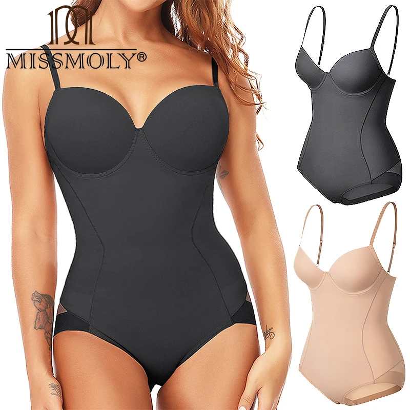 MISSMOLY Women Slimming Bodysuits One-piece Shapewear Tops Tummy Control Body Shaper Seamless Built-in Bra Camisole Jumpsuits