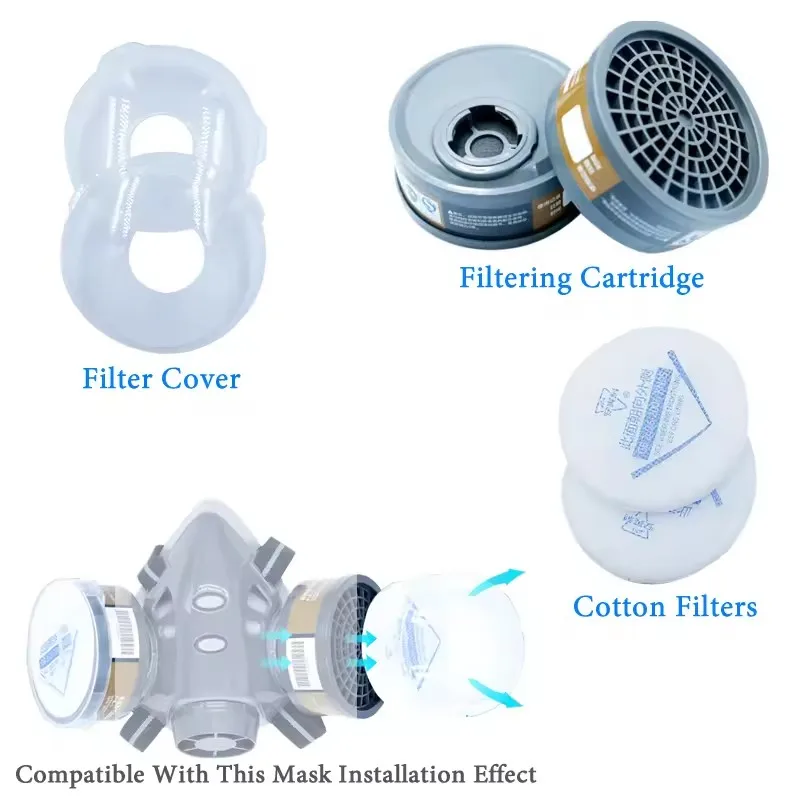 Cotton Pre-Filter Filter Cover Filtering Cartridge For Spraying Painting Organic Vapor Dust Gas Chemical Respirator Accessories