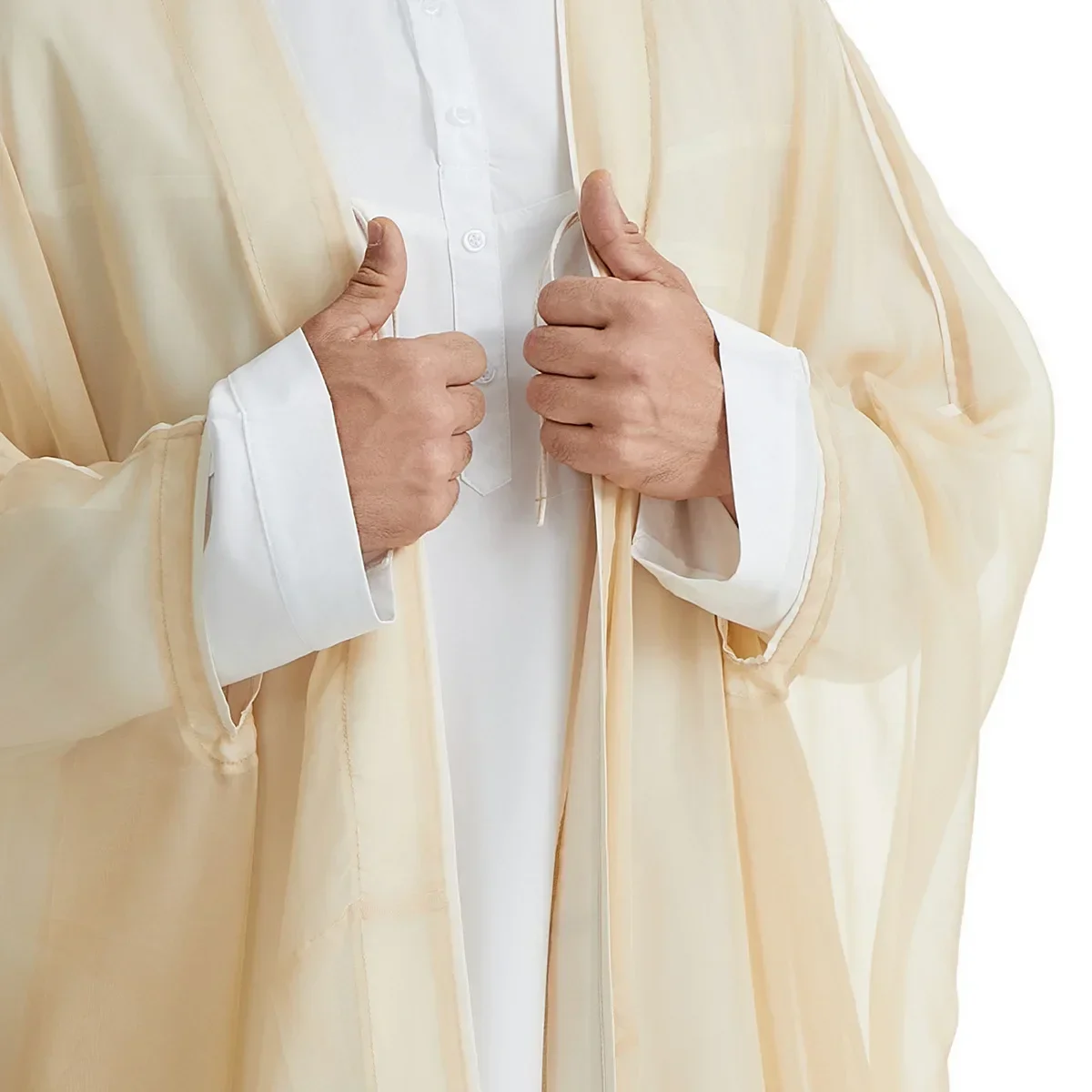 Jubba Thobe Muzułmańska Ramadan Abaja na Modlitwę Odzież Męska Kebaya Otwarta Muzułmańska Kimono Abaja Turcja Arabski Islam Dżellaba Szata