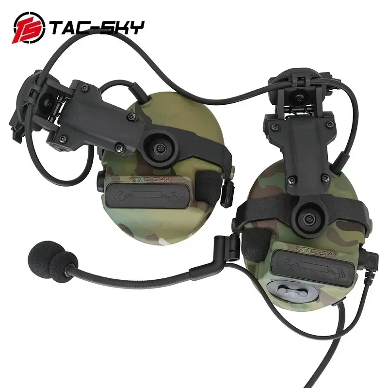 TS TAC-SKY ARC-OPS-CORED Rail COMTAC3 Headphones, COMTAC3 Outdoor Sports Shooting Headphones with Kenwoo Dual Pass RACPTT