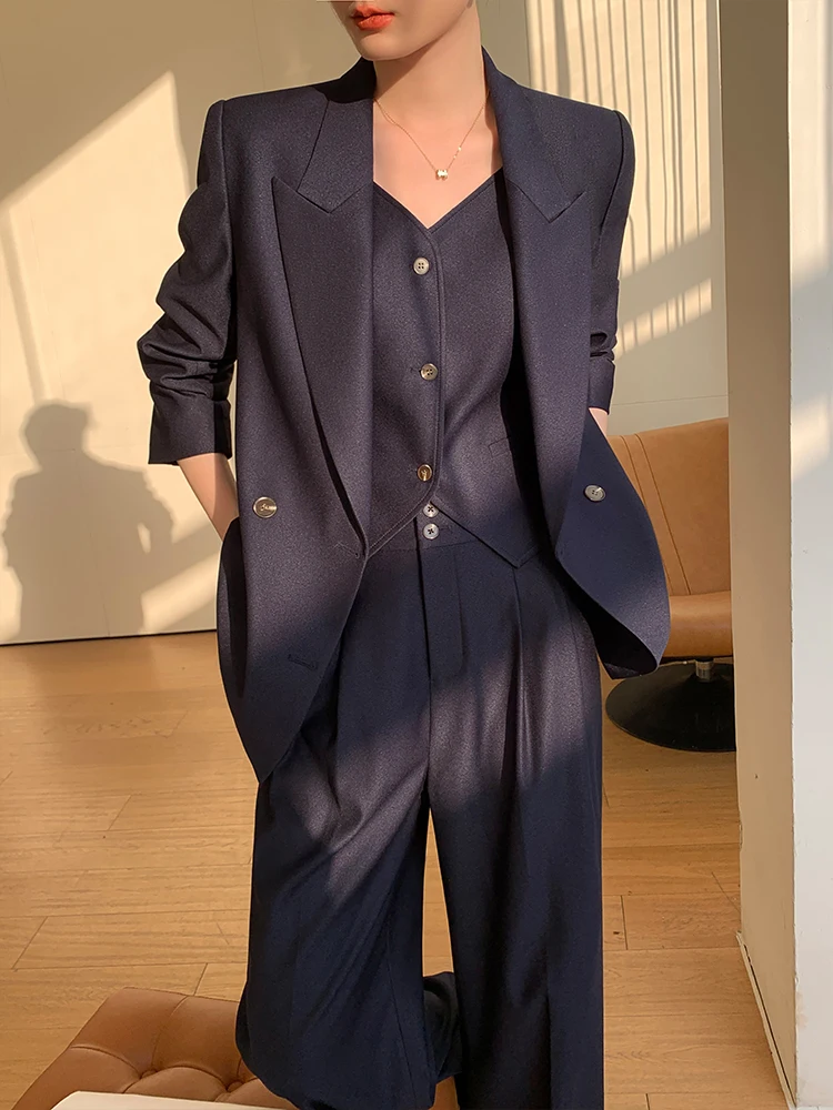 

Ele повседневный женский костюм-футболка, высококачественный профессиональный жилет, осень-зима, модный костюм из полиэстера, длинный свеч