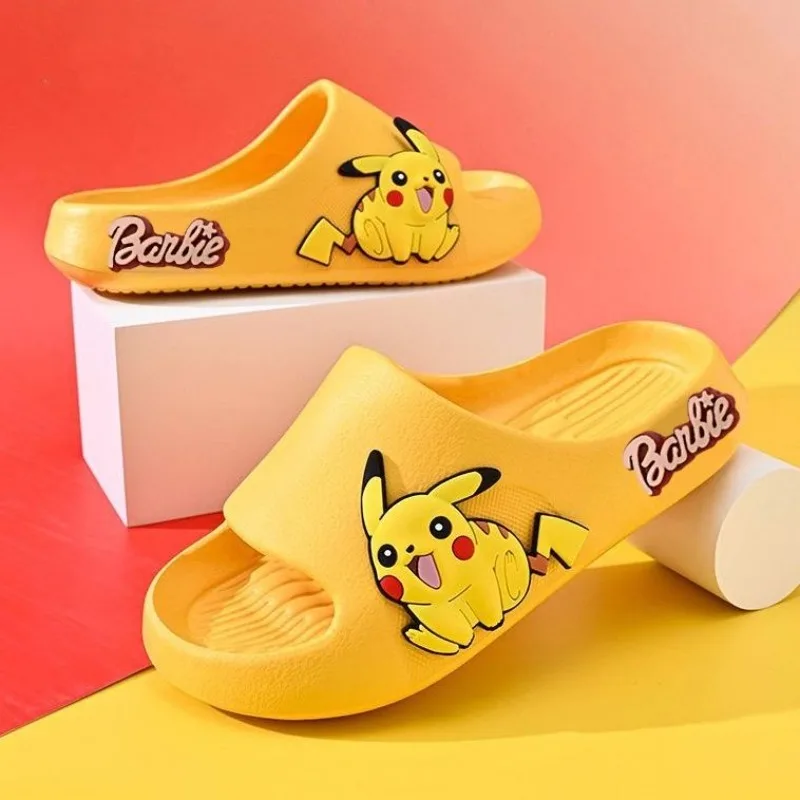 

Pokemon Pikachu Summer Beach Slides Bathroom for Boys Girls Men Anti Slip Slipper Non-Slip Home Flip Flops Cartoon Soft Sandals