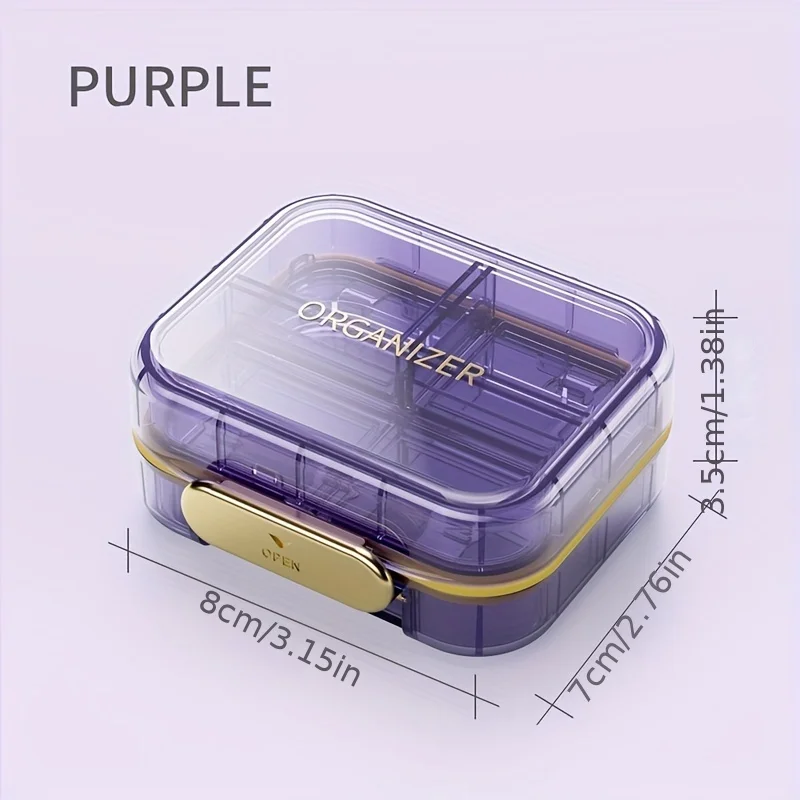 7 Grids Pill Storage Box Travel Medicines Storage Box Drug Separation Mini Portable Organizer Container With Seal Ring