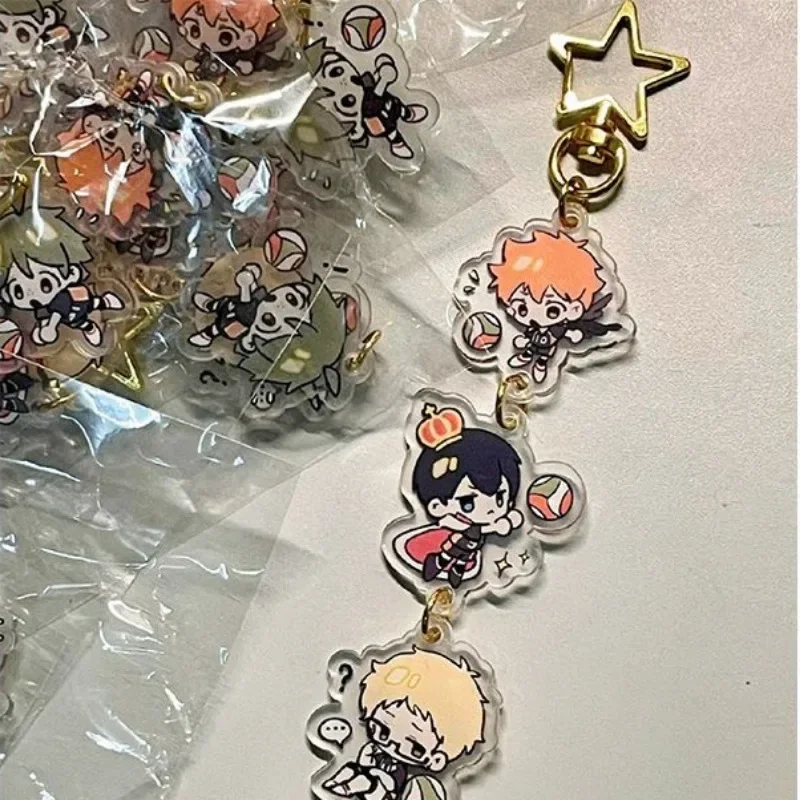 New Haikyuu!! Acrylic Keychain Shoyo Hinata Tobio Kageyama Anime Peripherals Schoolbag Pen Case Cute Originality Pendant