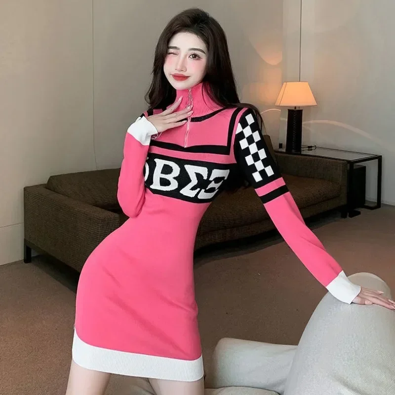 Bodycon Crochet Dresses for Women Long Sleeve Sexy Daring Woman Knitted Dress On Sales Elegant and Pretty X Y2k Sensual Xxl Hot