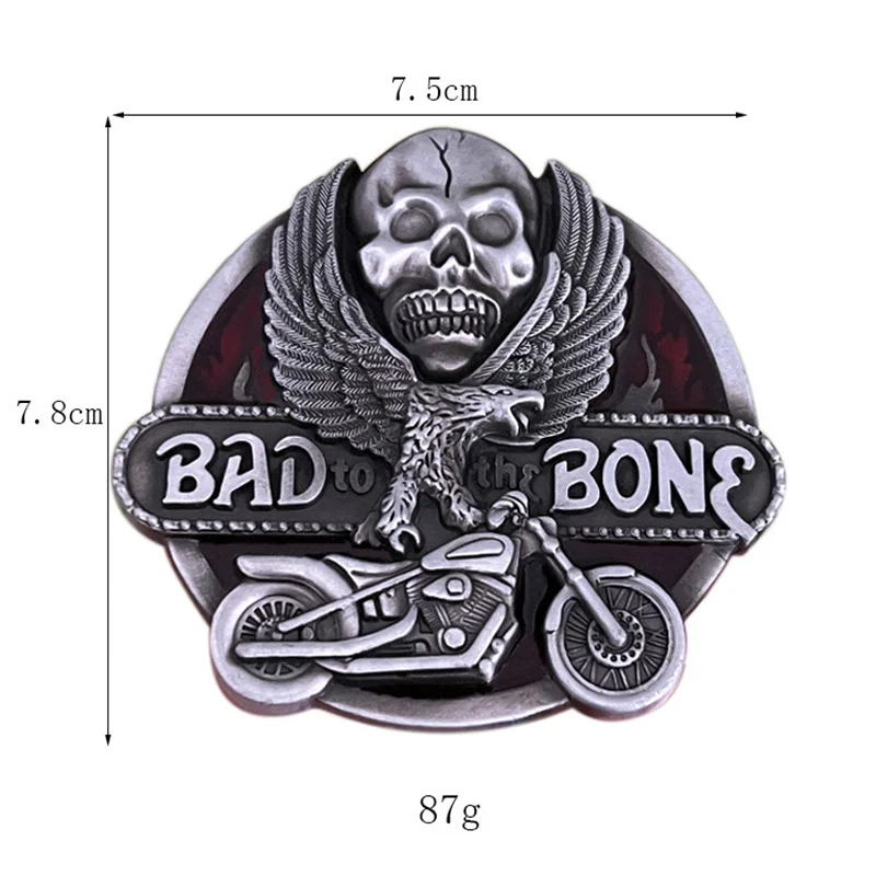 Motorcycle skull Eagle belt buckle Western style