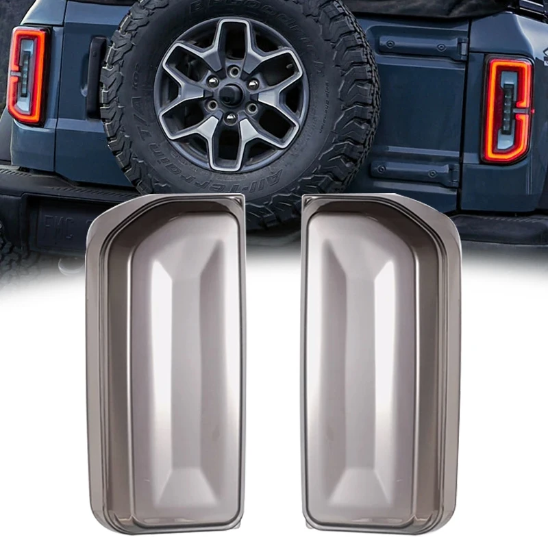 

For 2021 2022 2023 Ford Bronco Rear Tail Light Lamp Cover Trim Black Accessories