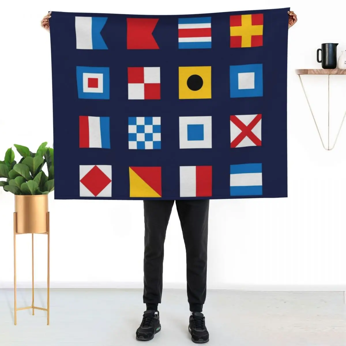 Nautical flags, sailing, Maritime signal flags Throw Blanket Modern Design Soft Blanket for Home Decor