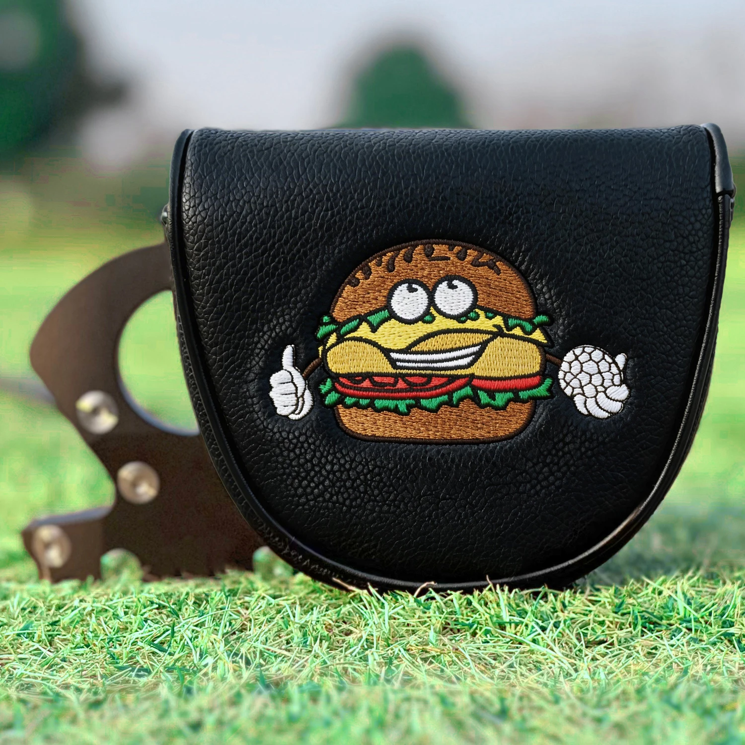 1 funda para cabeza de palo de golf estilo Hamburgo, funda para putter de golf, funda para putter de hoja de golf, funda para putter semicircular.