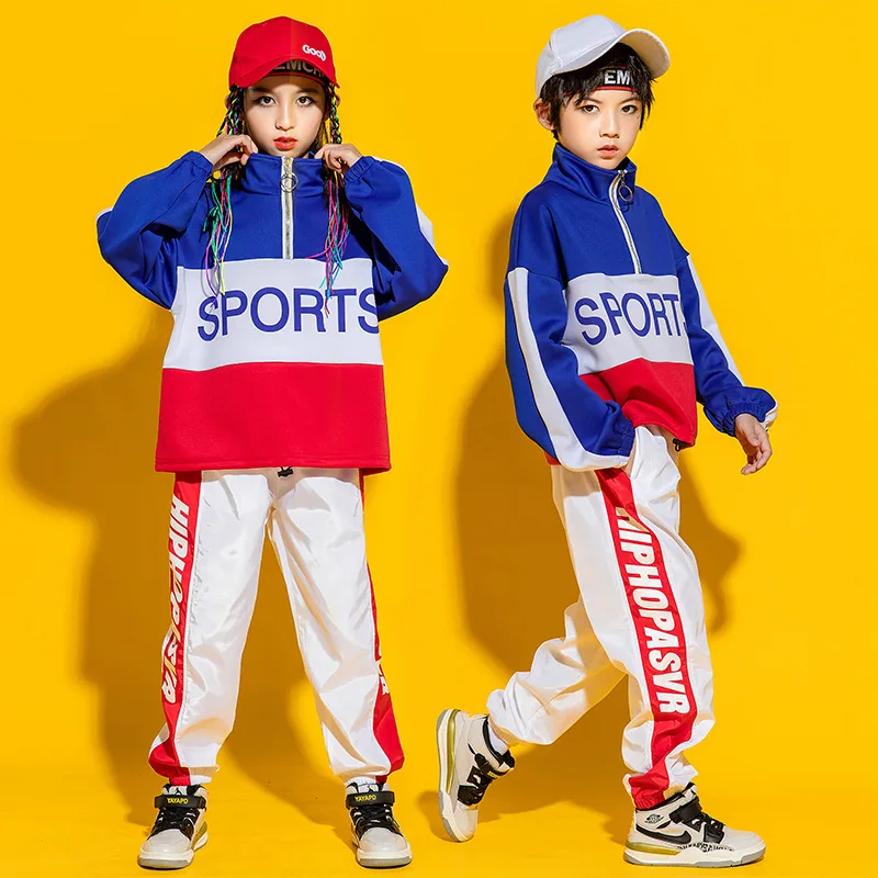 Costume de pom-pom girl pour enfants, jeux d'école primaire, Costume de danse de rue pour garçons et filles, Costume tendance de danse Jazz de gymnastique