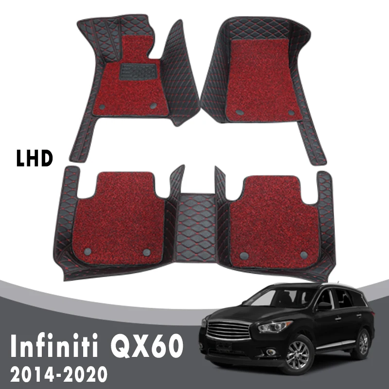 Car Floor Mats For Infiniti QX60 2020 2019 2018 2017 2016 2015 2014 Carpets Luxury Double Layer Wire Loop Auto Interior Parts