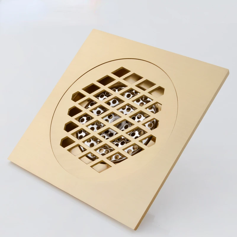 

Antique Anti Odor Floor Drain 15*15cm Outdoor Balcony Bathroom Drain Cover Anti Insect Solid Brass Drains Large Drainage