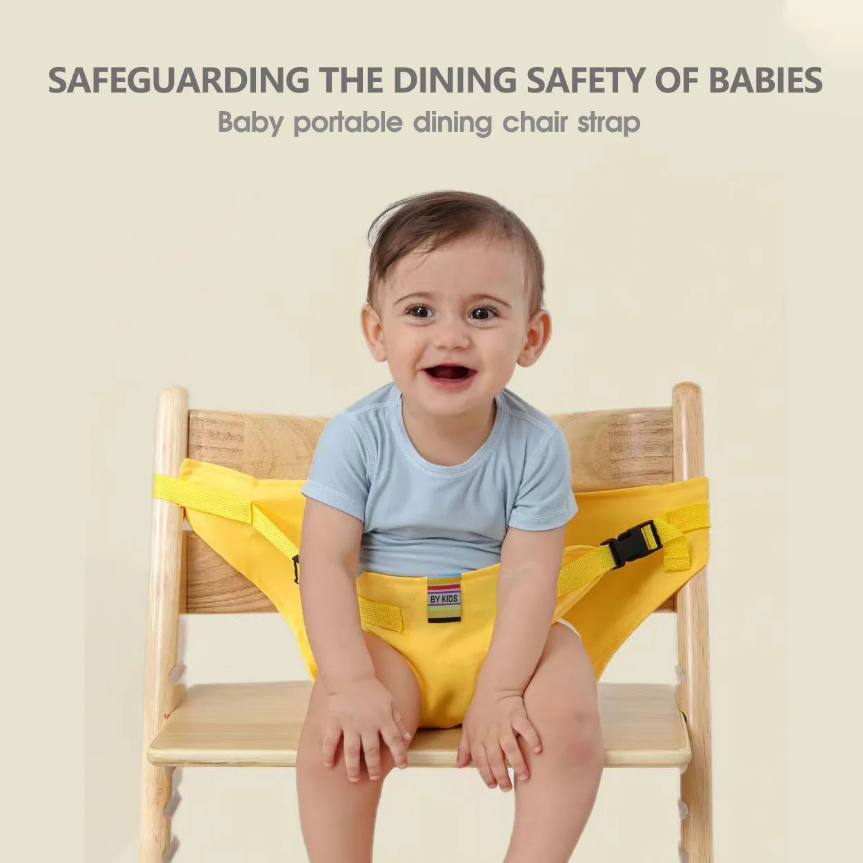 Baby dining chair with protective belt, available in four colors for storage, making it easier for mothers to dine out