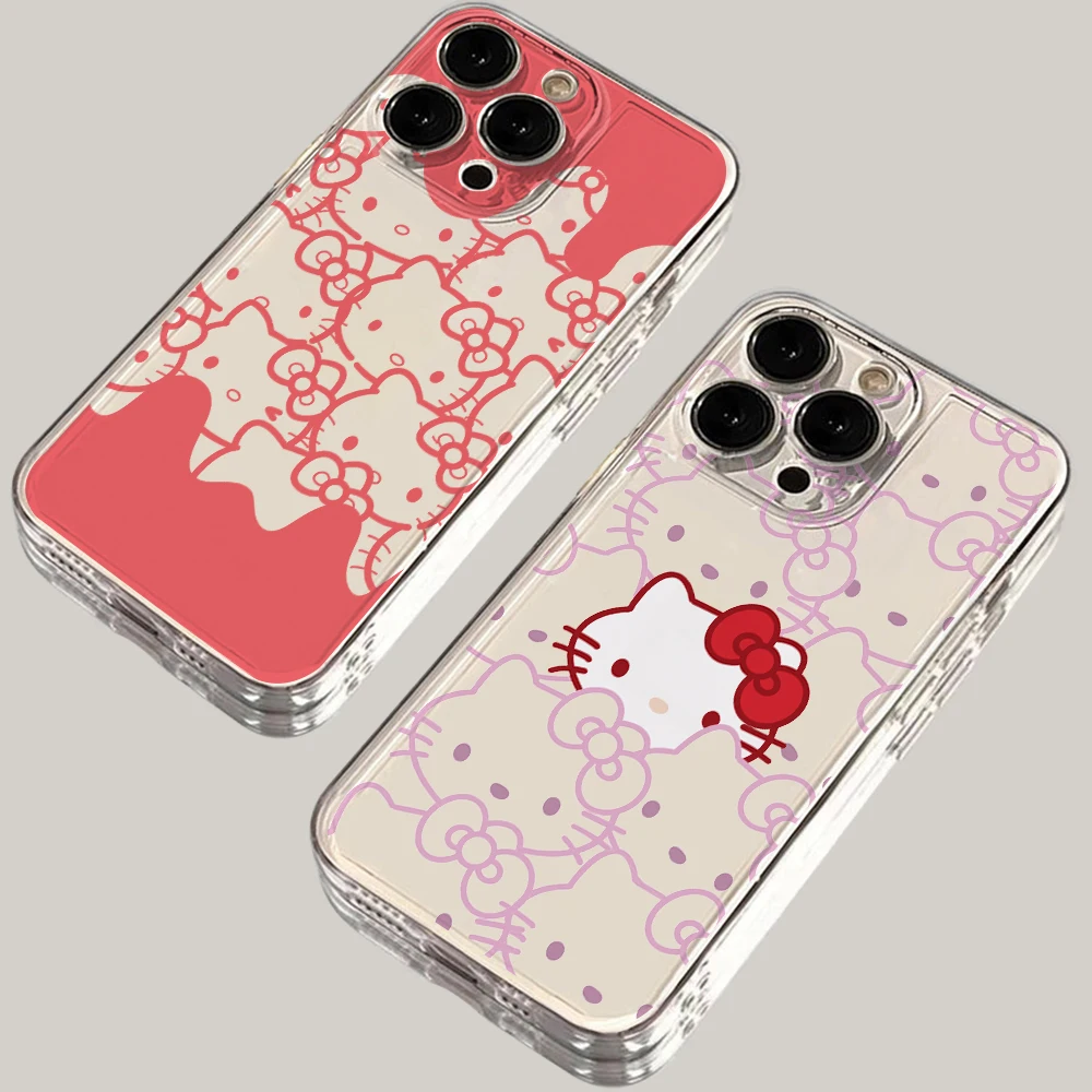 Trendy Ins Hello Kitty Phone Case for Samsung Galaxy A73 A72 A71 A55 A54 A53 A52 A51 A50 A33 A32 A23 A13 4G 5G Clear Soft Cover