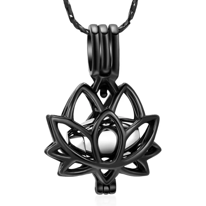 

Ювелирные изделия для праха Imrsanl - Кулон-подвеска в виде цветка лотоса с миниатюрной урной для праха, памятное украшение для хранения праха.