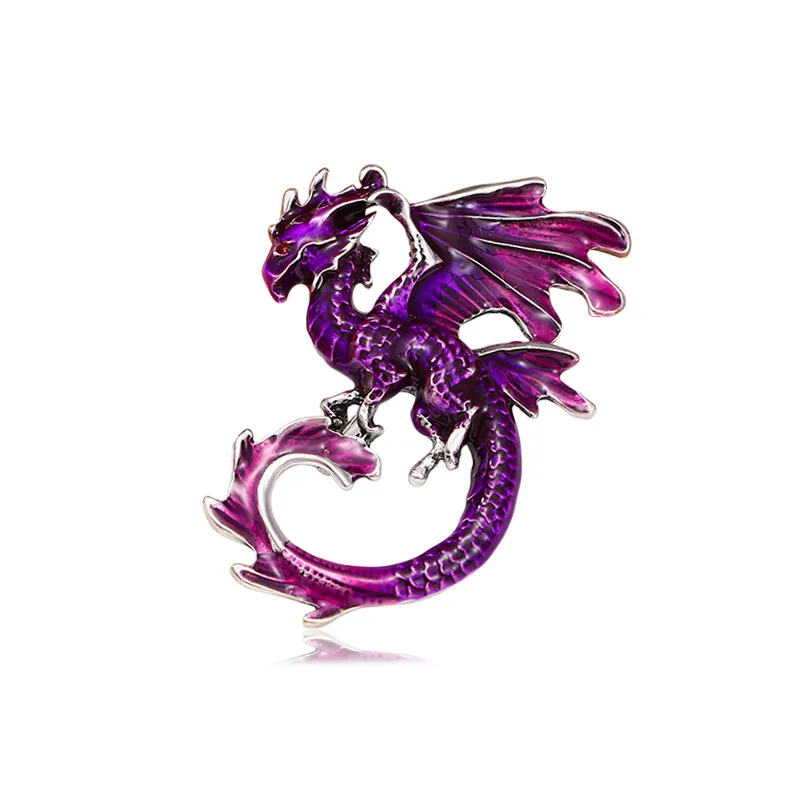 

Vintage Enamel Dinosaur Brooches For Women Men Alloy Retro Flying Dragon Animal Brooch Clothing Backpack Pins Charm Jewelry Gift