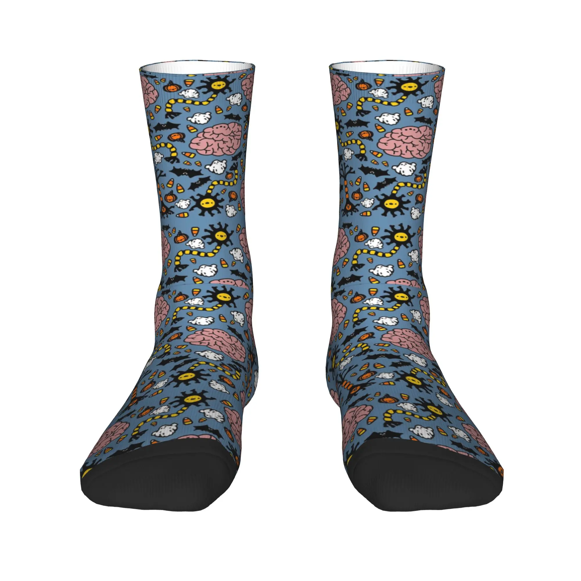 Halloween brains and neurons Socks Spring  Stockings Funny Men Comfortable Socks Custom Outdoor Sports Anti-Slip Socks