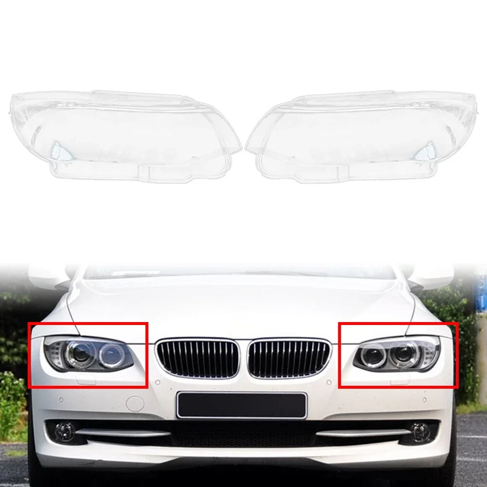 For BMW 3 series Coupe E92 E93 2010-2013 Car Front Clear Headlight Cover Auto Glass Lens Case Head Light Caps Lampshade Shell