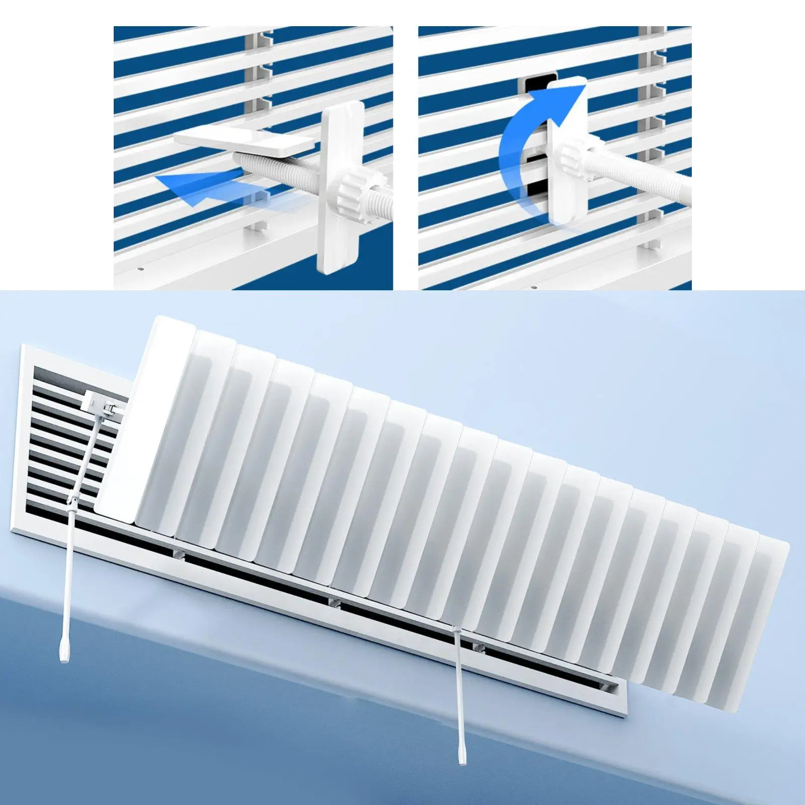 Air Conditioner Windshield PP Anti Draft Deflector Register Grille Attachment for Wall Units Hotel Home Circulation