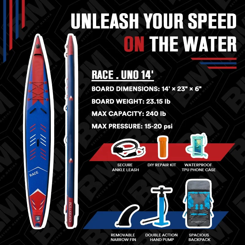 Racing Inflatable Stand up Paddle Board Inflatable Sup Board for Professional Paddlers