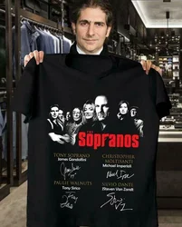 Camiseta preta de algodão para homens, personagens tony soprano, tamanho s 4xl