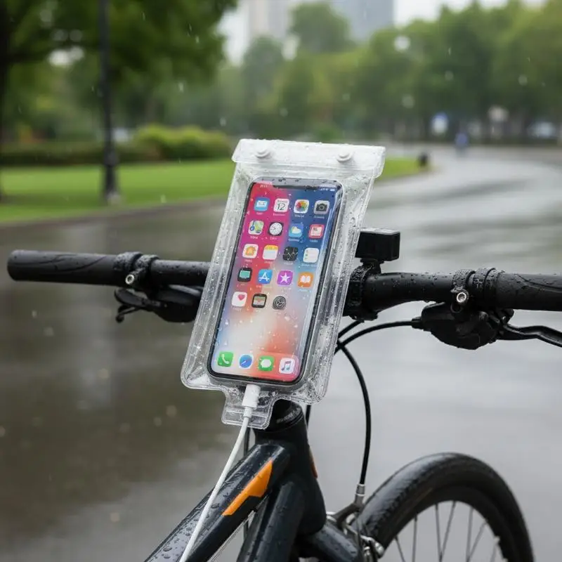 【New】Universal Waterproof Phone Pouch Phone Cover Transparent Case For Rider Moto Rainproof Phone Pouch Dry Bag Touchable Screen