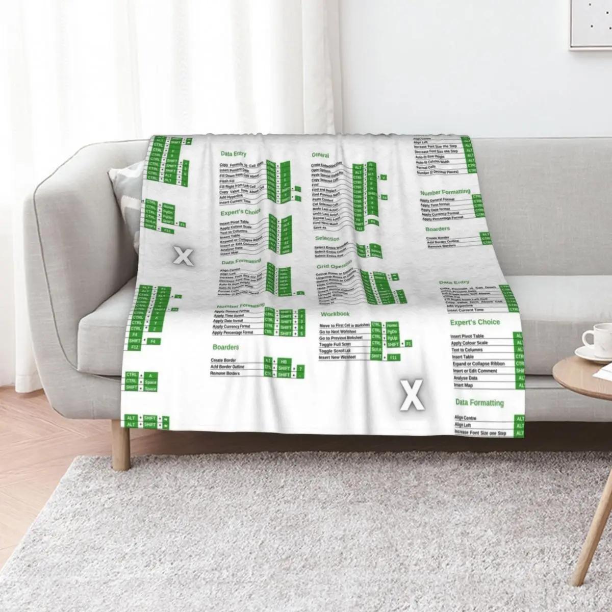 

Excel Shortcuts White and Black Throw Blanket Tourist Summer Blankets For Sofas bed plaid Blankets
