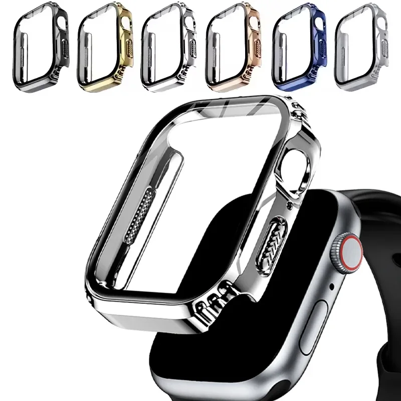 Etui na zegarek Apple 45mm 41mm 40mm 44mm HD ochronne szkło hartowane na ekran twarde etui ochronne iWatch Serie 9 8 7 6 5 4 se