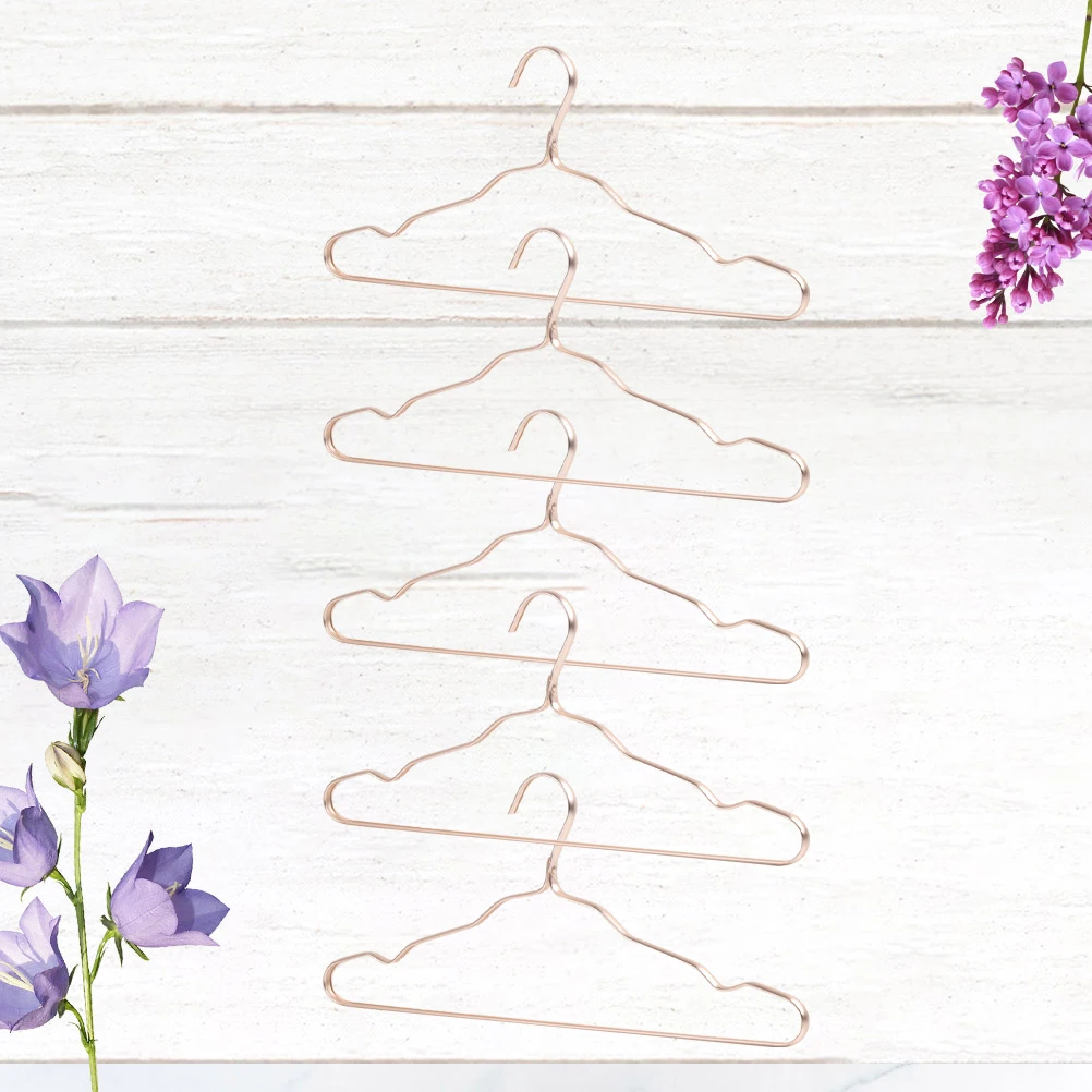 

5pcs Metal Hangers Eco friendly Non slip Clothes Racks Wardrobe Adults Practical No Burrs