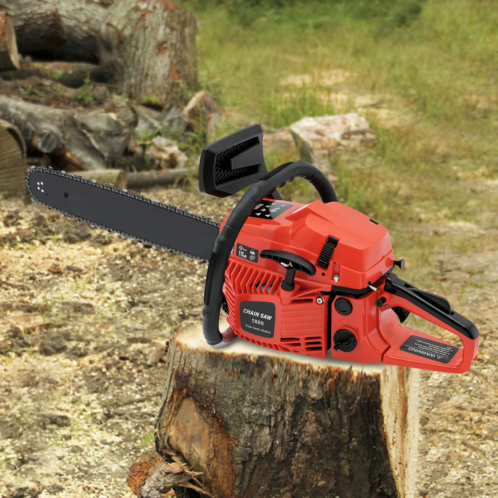 

20 Inch Gasoline Powered Chainsaw 2 Stroke Engine High Hardness Guide Bar Sharp Chain Diaphragm Carburetor Lightweight