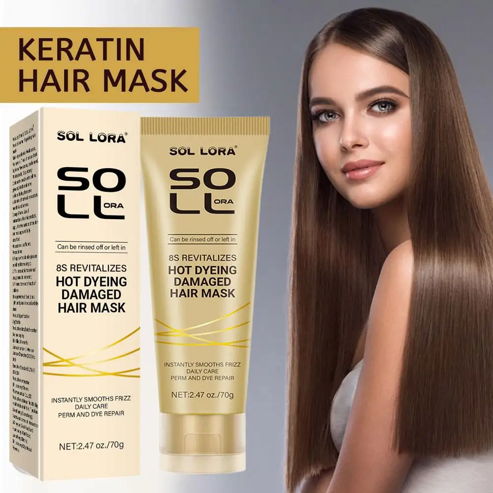 

No-steam, No-wash Hair Mask Repair Damaged Frizzy Hairs Shiny Smooth Root Moisturizing Nourish Hair Care Soft Q4V7