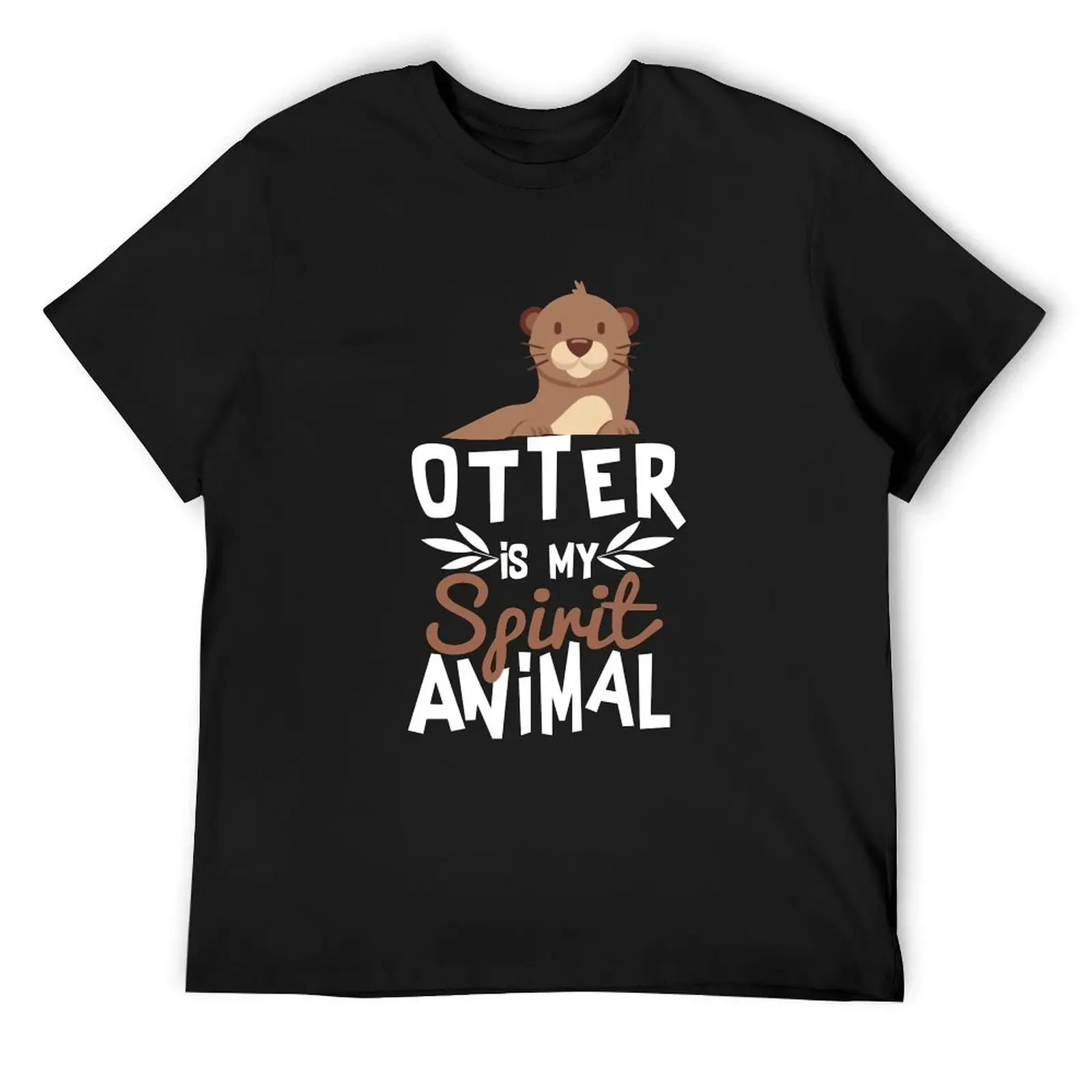 Cute Otter Is My Spirit Animal Print T-Shirt shirts graphic kawaii clothes cute tops aesthetic clothes mens vintage t shirts