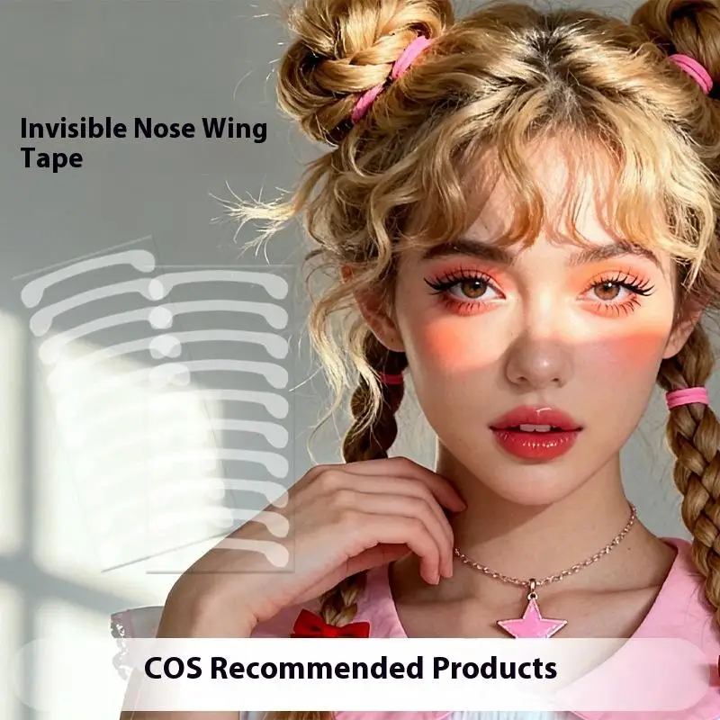 100Pcs Shrinking Nose Wing Patch Cosplay Nose Shrink Nose Stickers Invisible Slimming Thin Beauty Wings Narrow Nose Makeup Tools