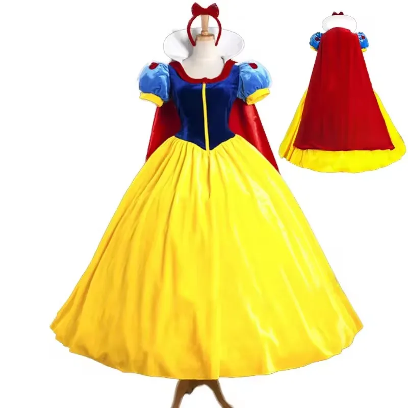 Klassisches Märchen-Schneewittchen-Prinzessinnen-Kostüm für Erwachsene Frauen Halloween-Aufführung FantasGirl Prinzessinnenkleid Damen Erwachsenenkleidung