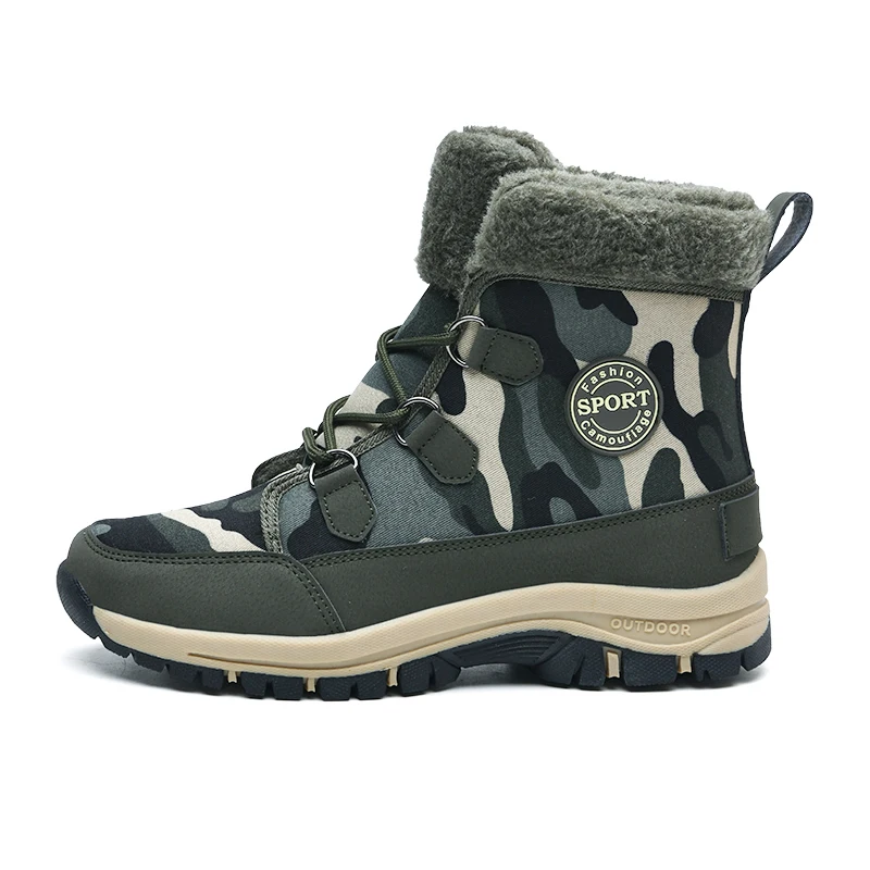 Winter New Style Snow Boots Casual High Profile Thick Plush Warm Cotton Boots Outdoor Sneakers Shoes Anti Slip camouflage Boots